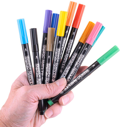 12 textielstiften set kleuren