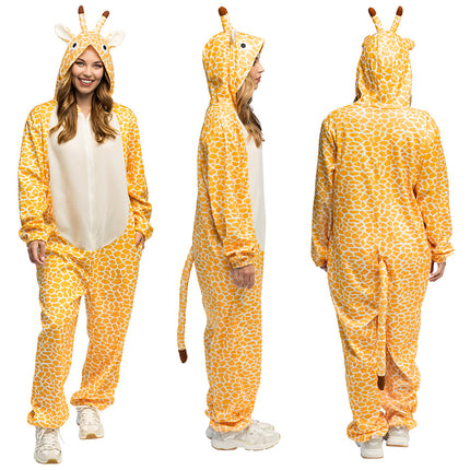 Bruin-gele giraffeprint outfit