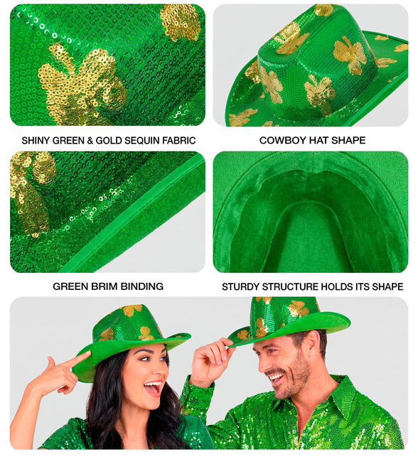 Hoed St. Patrick's Day pailletten styling – hoeden