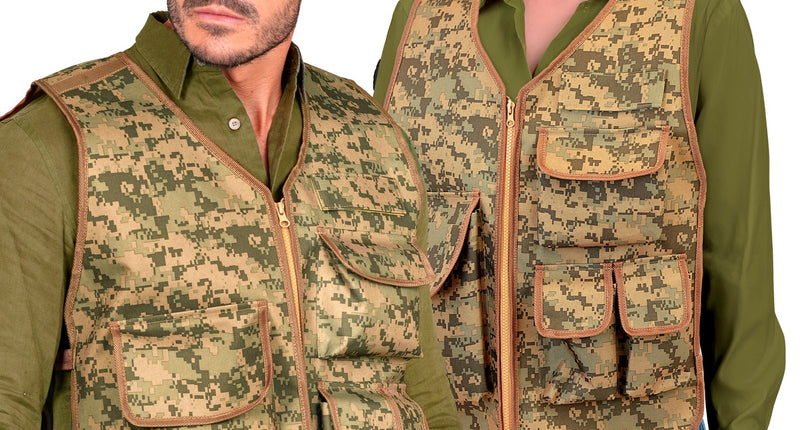 Camouflage tactisch gilet vooraanzicht – kleding