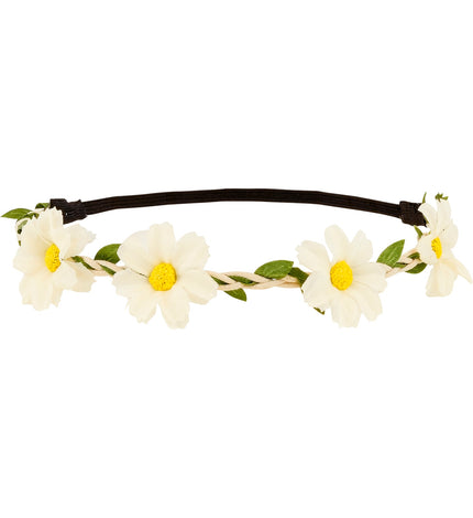 Haarband bloemen wit vooraanzicht – kleding accessoires