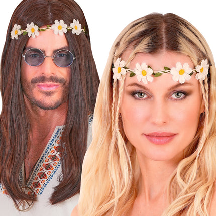 Haarband bloemen wit achterkant – kleding accessoires