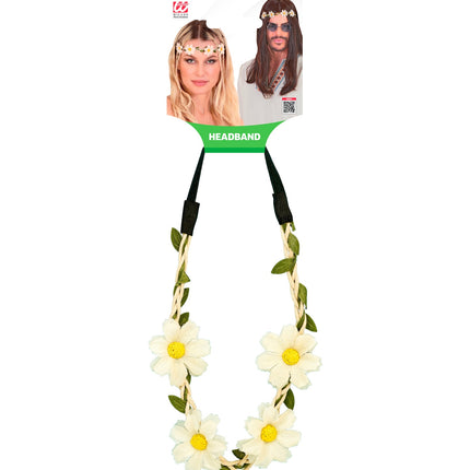 Haarband bloemen wit zijaanzicht – kleding accessoires