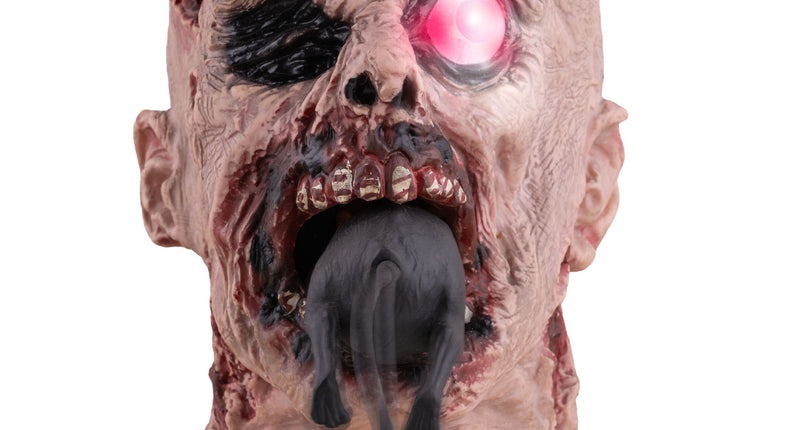 Zombiehoofd eet rat animatronic Halloween