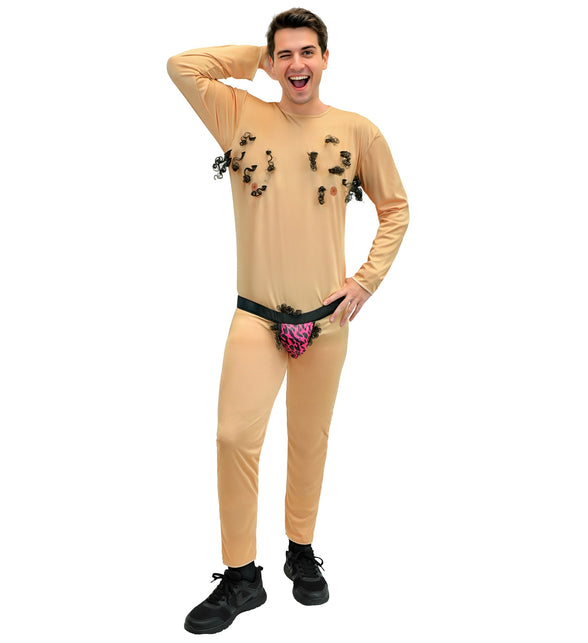 Gemene stripper jumpsuit met underpants voor heren achterkant – kostuums