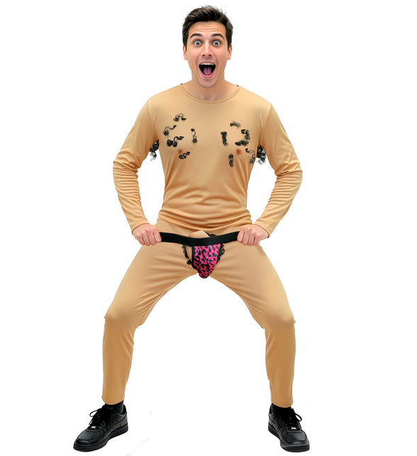 Gemene stripper jumpsuit met underpants voor heren detailopname – kostuums