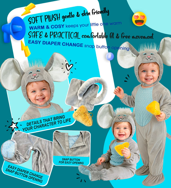 Muis jumpsuit voor kinderen totaalbeeld – kostuums