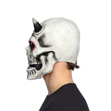 Latex hoofdmasker Duivel schedel — foto 3