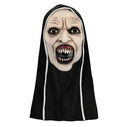 Latex gezichtsmasker Screaming nun met kap — foto 2
