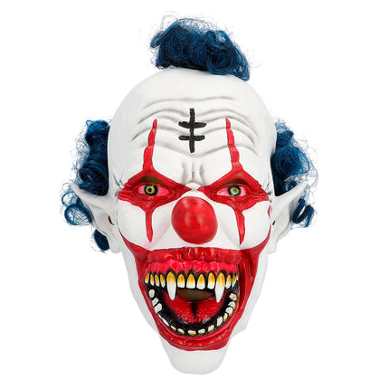 Latex hoofdmasker Vampier clown met haar — foto 2
