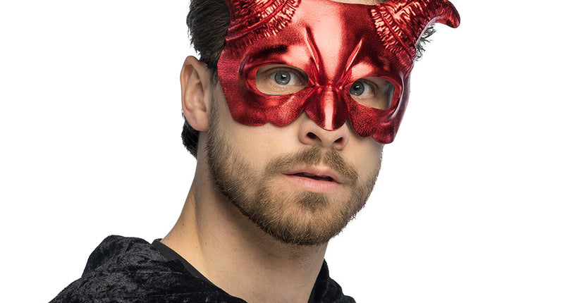 Rood halfmasker Demoon Halloween