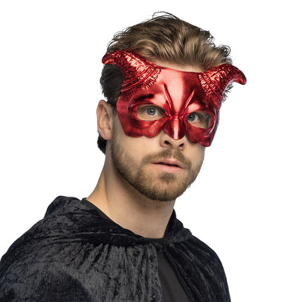 Rood halfmasker Demoon Halloween
