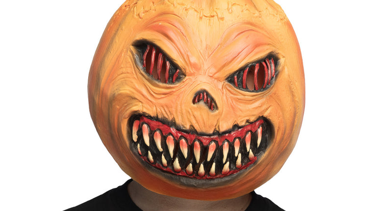 Oranje latex pompoenmonster-masker