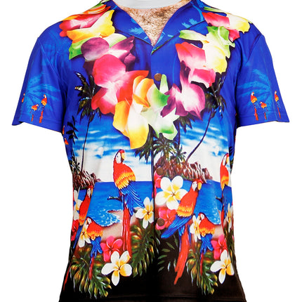 Hawaii 3D shirt gedragen, gespierde zomer fotoprint verkleedkleding heren