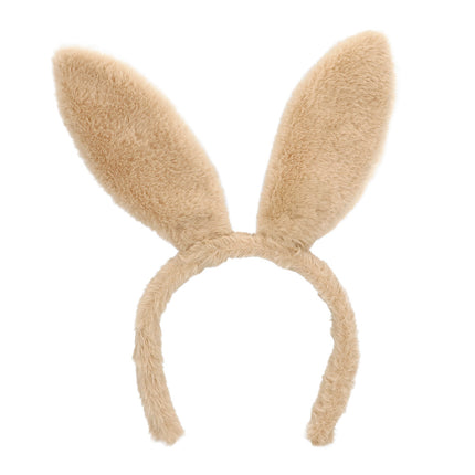 Achterkant van de Spring bunny hazenoren met volledig beige pluche op oren en band