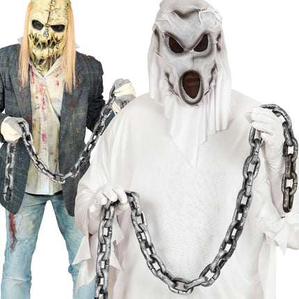 Boevenketting in de handen van twee horrorfiguren, geschikt voor Halloween