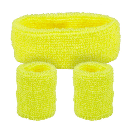 Boland 3 Zweetbandjes neon geel