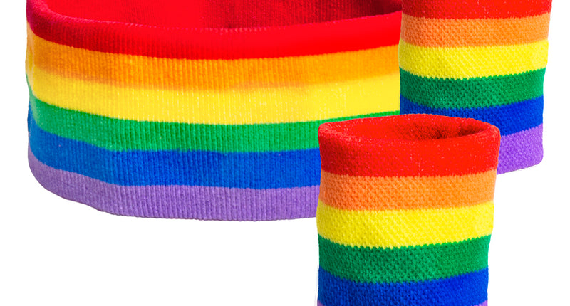 Boland 3 Zweetbandjes regenboog