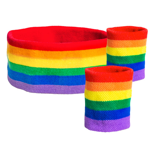 Boland 3 Zweetbandjes regenboog
