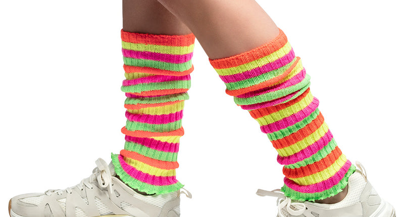 Boland Beenwarmers Neon gestreept