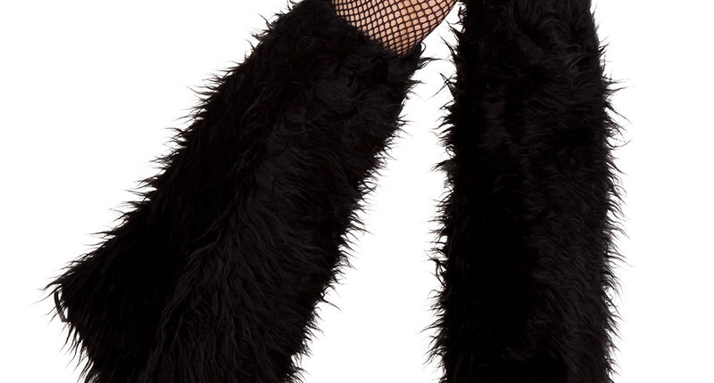 Boland Beenwarmers zwart Pluche