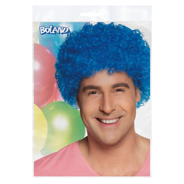 Boland Blauwe krul pruik Pop blauw