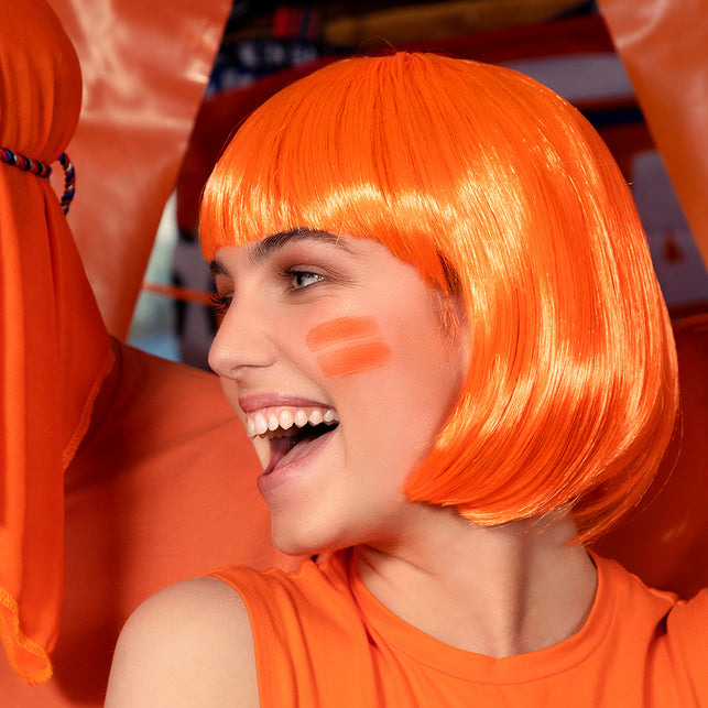 Boland Boblijn pruik Cabaret oranje