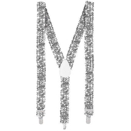 Boland Bretels Pailletten zilver