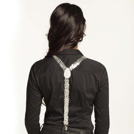 Boland Bretels Pailletten zilver