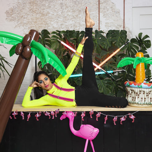 Boland Bretels Ruches neon roze