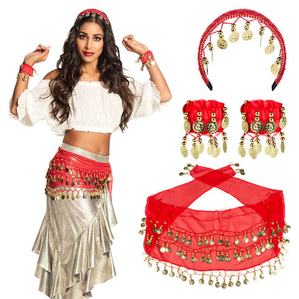 Boland Buikdanseres verkleed set Belly dance rood