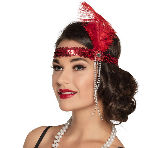 Boland Charleston hoofdband Flapper rood