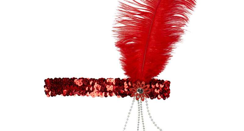 Boland Charleston hoofdband Flapper rood