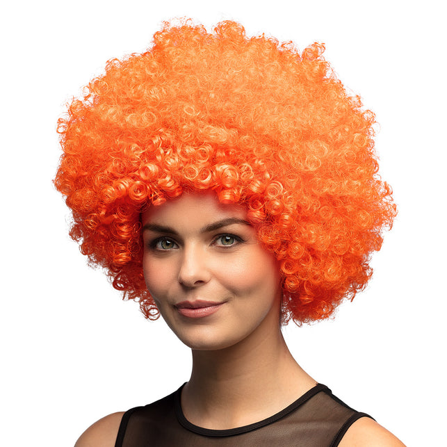 Boland Clown pruik afro krullen Groove oranje