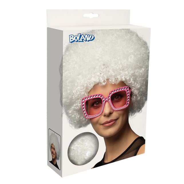 Boland Clown pruik afro krullen Groove wit