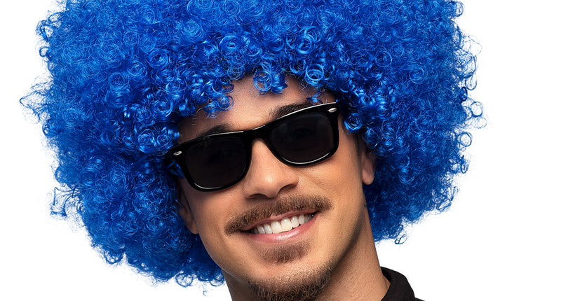 Boland Clown pruik krullen Groove blauw