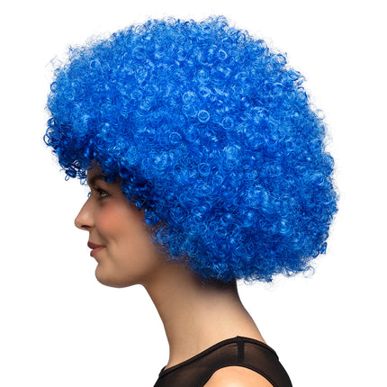 Boland Clown pruik krullen Groove blauw