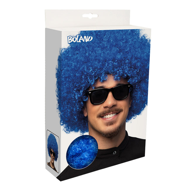 Boland Clown pruik krullen Groove blauw