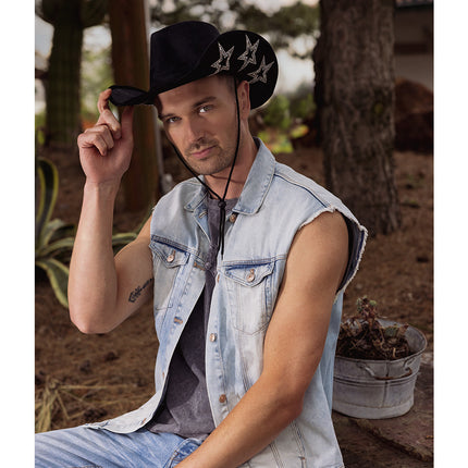 Boland Cowboyhoed starlight glitters zwart