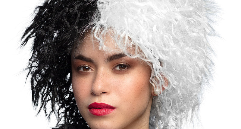 Boland Cruella de Vil pruik Ivy zwart wit