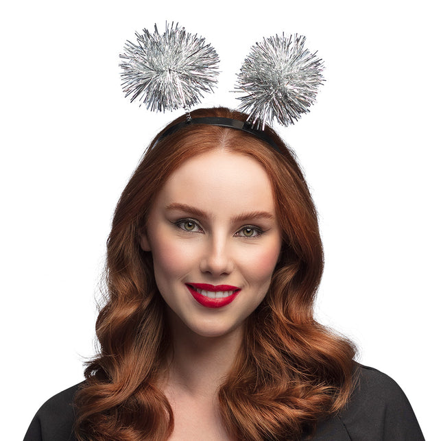 Boland Diadeem pompoms zilver