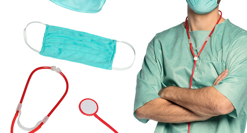 Boland Dokter Chirurg Verpleegster verkleed set compleet