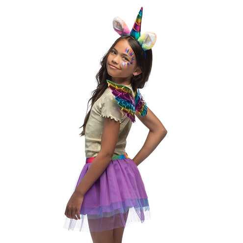 Boland Eenhoorn verkleed set regenboog kind