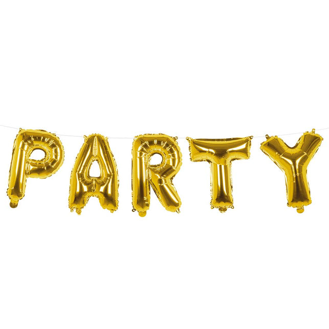 Boland Folieballonslinger 'Party' goud