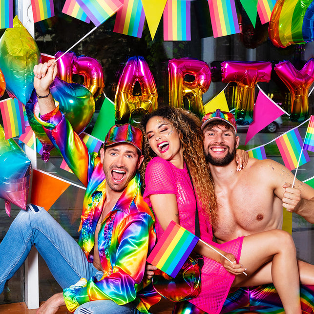 Boland Folieballonslinger 'Party' regenboog