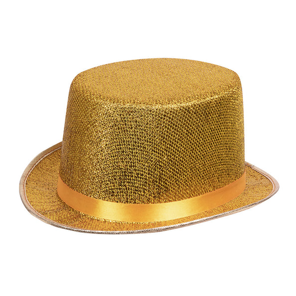 Boland Glitter hoge hoed goud lurex