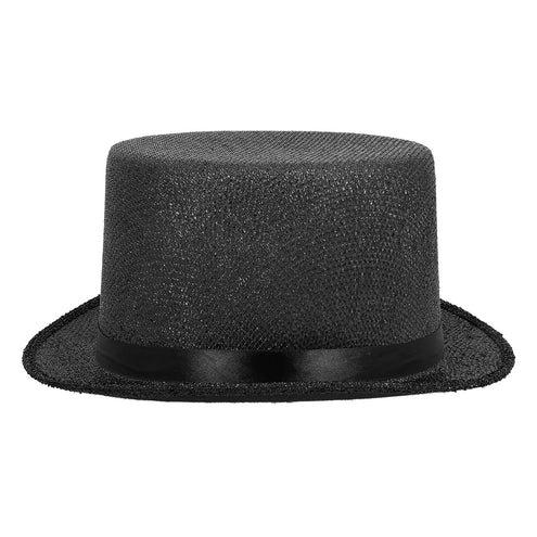Boland Glitter hoge hoed zwart lurex