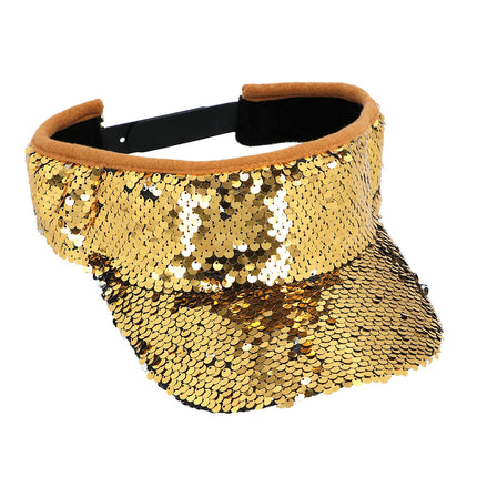 Boland Gouden zonneklep glitter pailletten