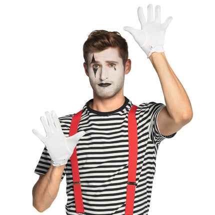 Boland Handschoenen pols met drukknop wit