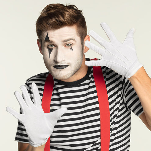 Boland Handschoenen pols met drukknop wit